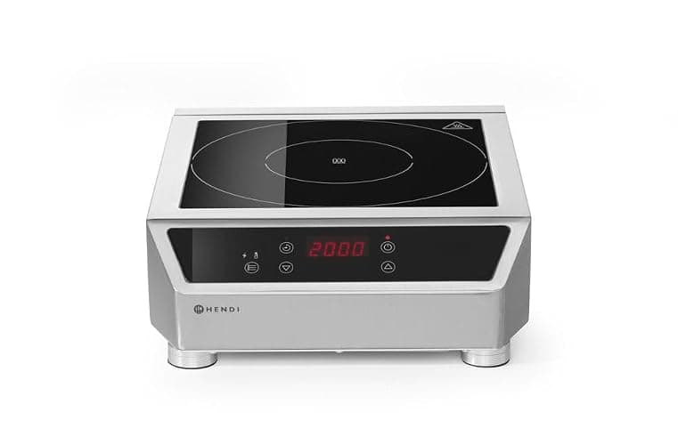 HENDI Plaque de cuisson à induction de table professionnelle, commande tactile, 60-240°C, 230V, 3500W, 342x431x(H)116mm, acier inoxydable