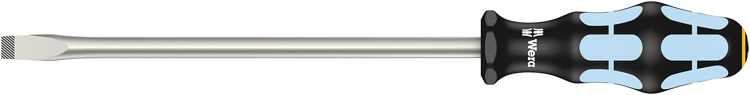 Wera 05032007001 3334 Tournevis pour vis à fente, acier inoxydable, 1.6 x 10.0 x 200 mm, Noir/Ice bleu