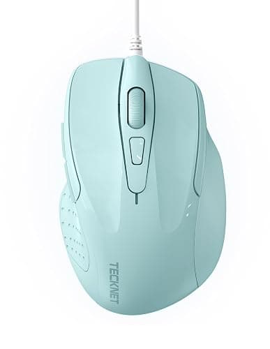TECKNET Mouse Pro S2 Souris Filaire Optique 6400 DPI, Haute Précision | Vert Clair, 6 Boutons, 4 Niveaux DPI Réglables, Câble 1.5M, Souris Ergonomique pour Windows/Mac, Ordinateur Portable, Bureau