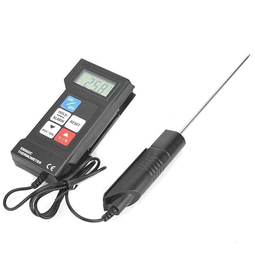 Thermomètre Électronique Professionnel EM502C avec Sonde -50°C à +300°C - Haute Précision 0.1°C - Pour Cuisine, Boulangerie et Industrie Agroalimentaire - Affichage LCD avec Mémoire Max/Min