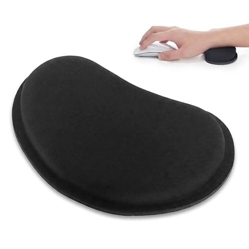 TOVINANNA Repose-Poignet Souris en Mousse EVA avec Rainure Centrale | Support de Poignet Compact et Antidérapant pour Télétravail, Bureau et Gaming - Noir (13,8 x 7,6 cm)