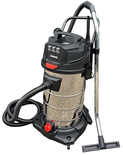 Aspirateur industriel 3000 W eau et poussière, cuve en acier inoxydable de 100 litres | Aspirateur professionnel pour industrie et commerce avec 3 moteurs d’aspiration de 1000 watts chacun | Aspirateu