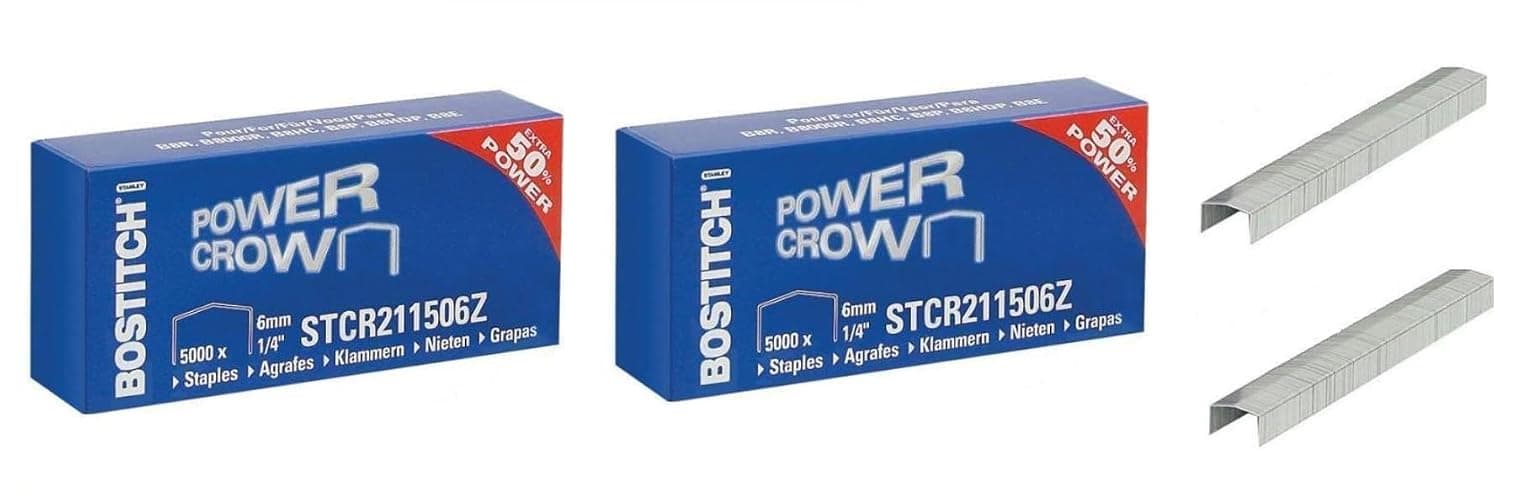 Stanley STCR211506Z Bostitch Lot de 5 boîtes de 5000 agrafes B8 compatibles avec agrafeuses Bostitch type B8 6 mm 1/4"