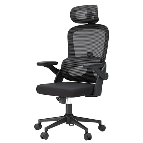 SIHOO M102C Chaise Bureau Ergonomique Maille, Dossier Haut, Accoudoirs 3D | Soutien Lombaire Réglable Vertical, Chaise Bureau Ordinateur Rotative, Conçue pour un Confort Toute la Journée, Noir