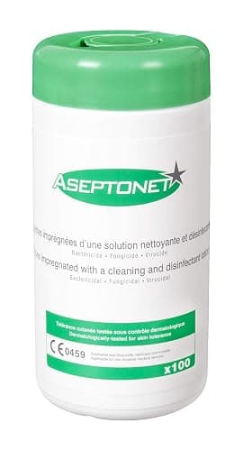 Aseptonet Boîte de 100 Lingettes Nettoyantes Désinfectantes