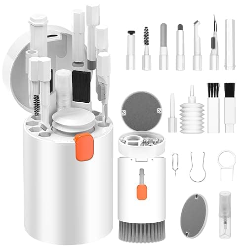 VICHYIE Kit Nettoyage Clavier 20 en 1, Brosse Nettoyage Clavier - Blanc | Nettoyage Multifonction, Accessoires Nettoyage pour AirPods 1/2/3 / Pro, Caméra, Ordinateur, Téléphone, Gadget Nettoyage PC