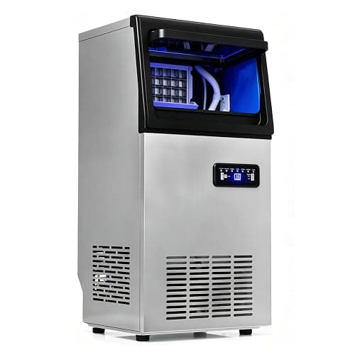 LIFEZEAL Machine à Glaçons Professionnelle 50kg/24h, Ice Maker Restaurant | Distributeur de Glaçons Inox avec Affichage, Minuterie, Stockage 11kg, 36 Cubes en 13 Min, Filtre et Autonettoyant