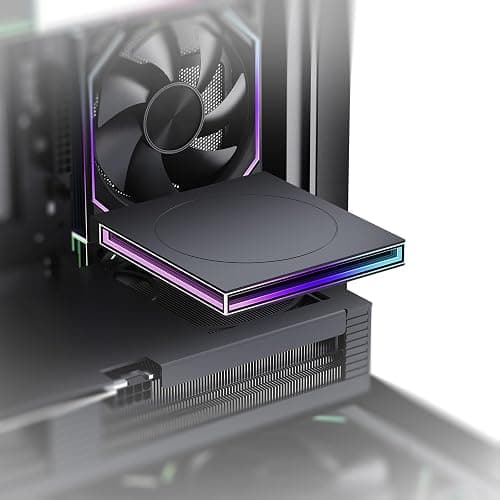TZMRIT FS-1 PC Case Figurine Stand Plateforme d'étagère RGB PC étagère pour figurines Accessoires d'ordinateur Décor pour jeu de bureau 120 mm (Black)