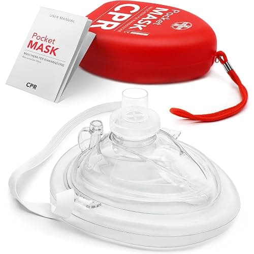 AIESI® Pocket Mask masque de réanimation professionnel pour la respiration bouche-à-bouche avec valve unidirectionnelle et filtre, Masque-réanimateur CPR