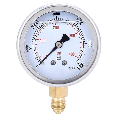 Manomètre Fydun TS PGG604 400 Bar Y60 1/4BSP | Plage 0 À 400 Bar, 0 À 6000 Psi, Acier Inoxydable IP65, Laiton, Raccord 1/4BSP