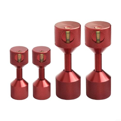 Kit de broches de localisation de bride robuste de 3,8 cm à deux trous en aluminium pour alignement de tuyaux ASME 6061, équipement industriel professionnel, noir et rouge (rouge, 4 pièces)
