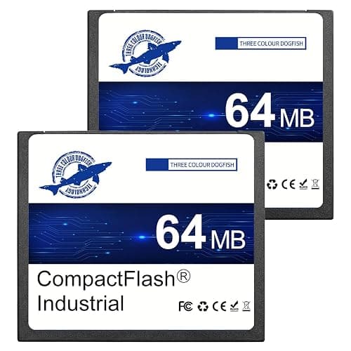 Dogfish Carte Mémoire Compact Flash 64Mo 2Pack | Carte CF Type I pour Équipement Industriel et Appareil Photo Numérique Ancien Modèle
