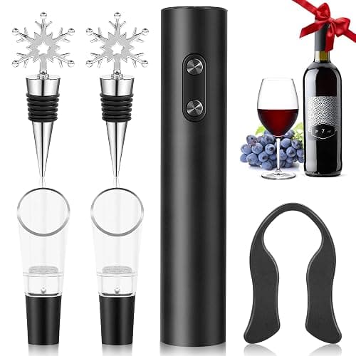 BANJILI Tire-bouchon électrique pour vin,Tire-bouchon électrique professionnel automatique, ouvre-bouteille électrique, coffret cadeau ouvre-bouteille électrique 6-en-1, coffret cadeau pour amateurs