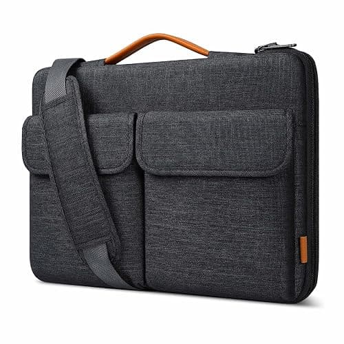 Inateck 360° Protection 13,3 Pouces Sacoche Housse, Noir Gris | Compatible avec 13" MacBook Air M5-M1 2026-2012, Pro M2/M1 2022-2012, 14" Pro M3-M1 Pro/Max 2023-2021