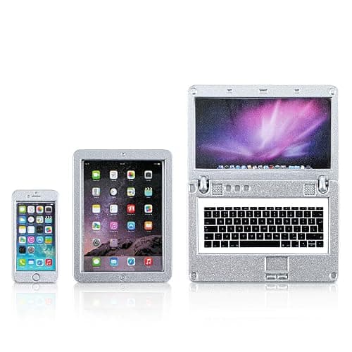 Lot de 3 mini accessoires Ordinateur portable, tablette et téléphone intelligent Simulation informatique pour figurines Cadeau de festival Alliage de zinc
