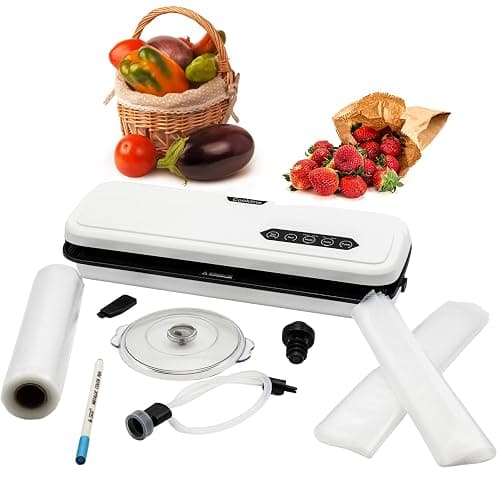 Machine de mise sous vide alimentaire | appareil Multifonctions qualité professionnelle | Kit complet | Emballage, conservation en sachets | Accessoires Couvercle, Rouleau, Bouchon, Sacs, Inclus.