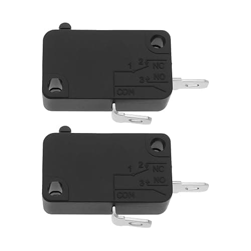 The Lord of the Tools Lot de 2 Micro-interrupteurs Momentanés 16 A 250 V CA/125 V CA pour Friteuse à Air Four à Micro-ondes Pistolet de Soudage Cuisinière à Induction Noir
