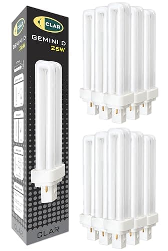 Ampoule Fluorescente Gemini D 26W 6500K G24d-3 Lumière Blanche Froid CFL Professionnelle Tube Compact 2 Broches Haut Flux Remplacement Technique Éclairage Intérieur Industriel Bureau Cuisine Atelier