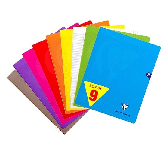 Clairefontaine 299311AMZC Lot 9 Cahiers Agrafés 24x32 48p Grands Carreaux